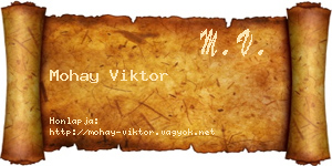 Mohay Viktor névjegykártya